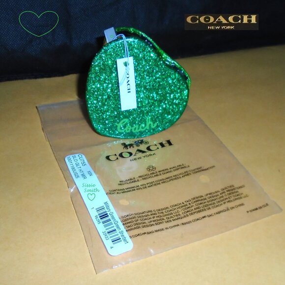 💖Coach Green Glitter Heart Compact Mirror💖 - Picture 4 of 4